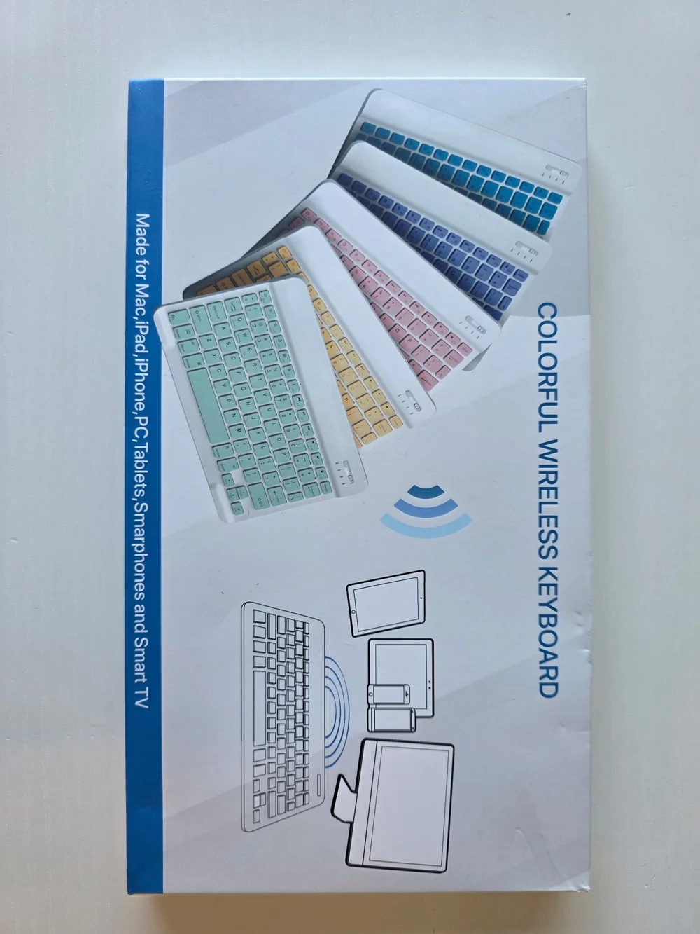 Colorful Wireless Bluetooth Keyboard -  Black